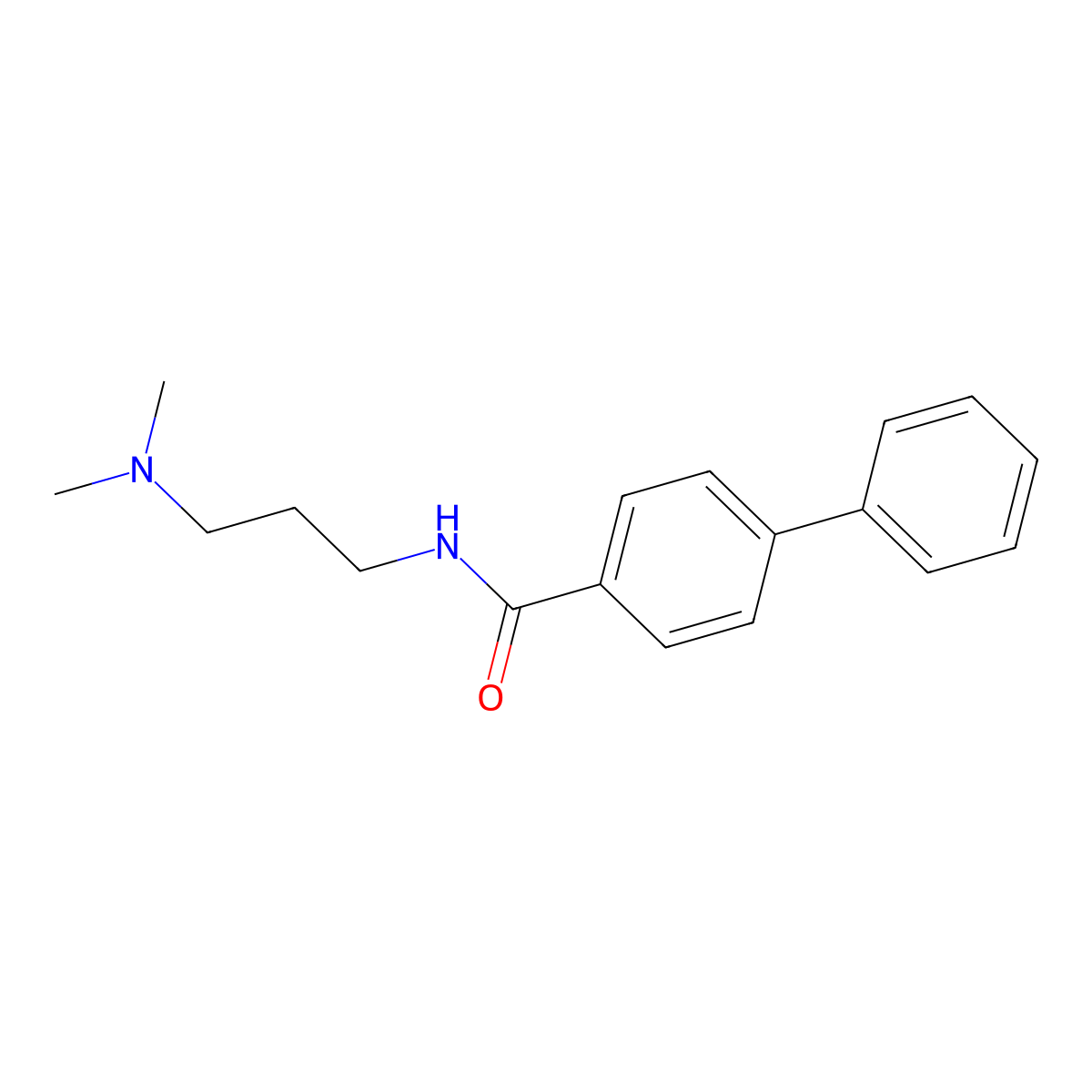 N-[3-(dimethylamino)propyl]biphenyl-4-carboxamide molecular structure, CAS 349407-32-5