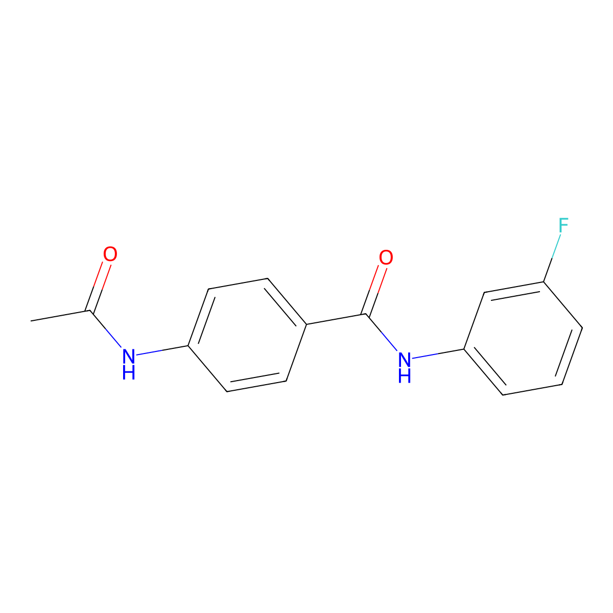 4-acetamido-N-(3-fluorophenyl)benzamide molecular structure, CAS 349407-78-9