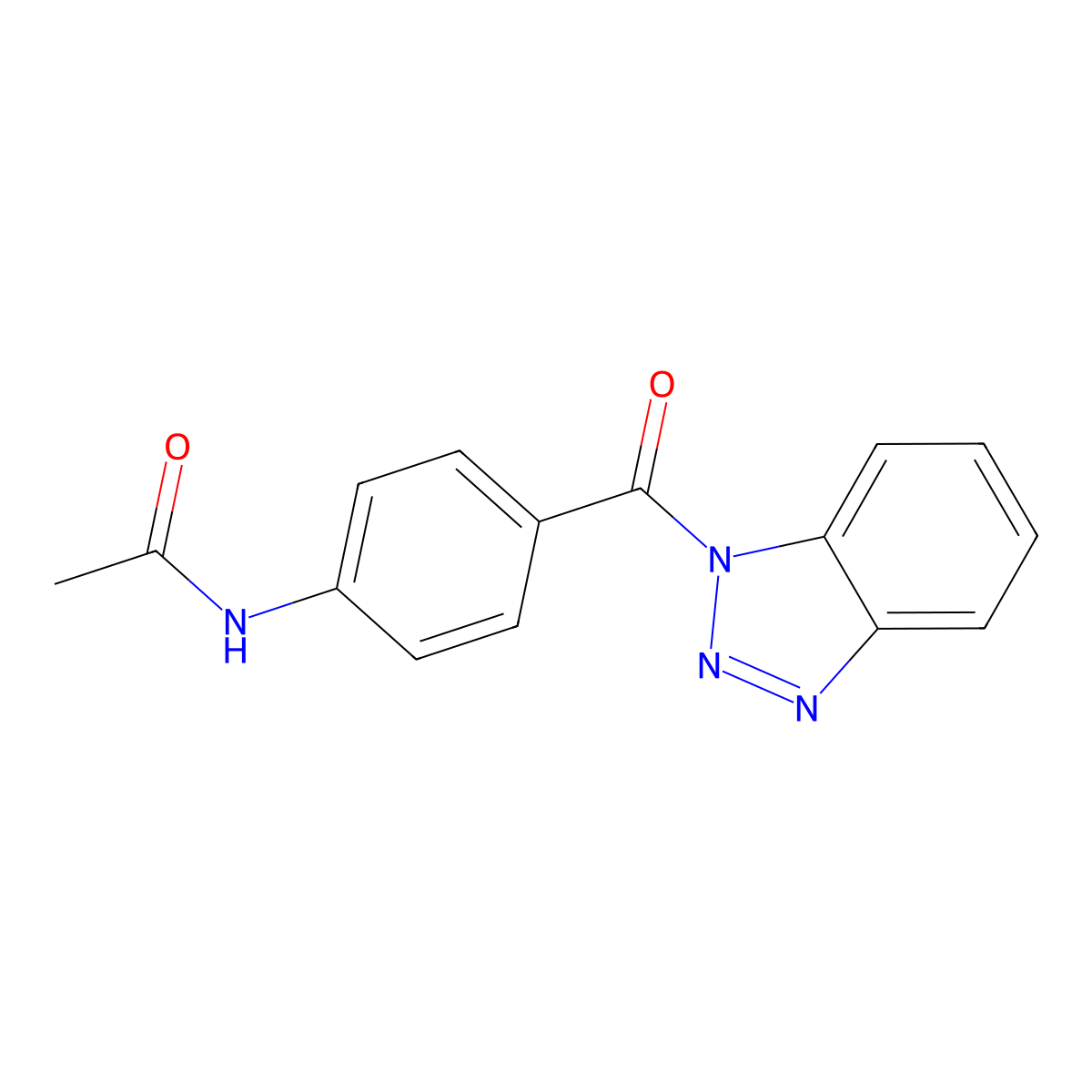 N-[4-(benzotriazole-1-carbonyl)phenyl]acetamide molecular structure, CAS 349407-81-4