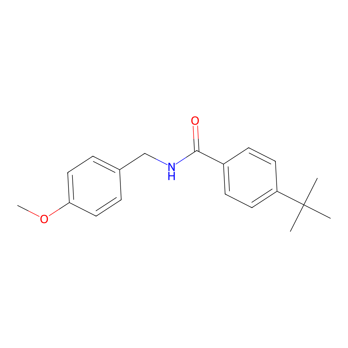 4-tert-butyl-N-(4-methoxybenzyl)benzamide molecular structure, CAS 349407-86-9