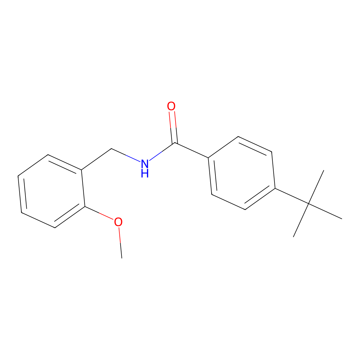 4-tert-butyl-N-(2-methoxybenzyl)benzamide molecular structure, CAS 349407-87-0