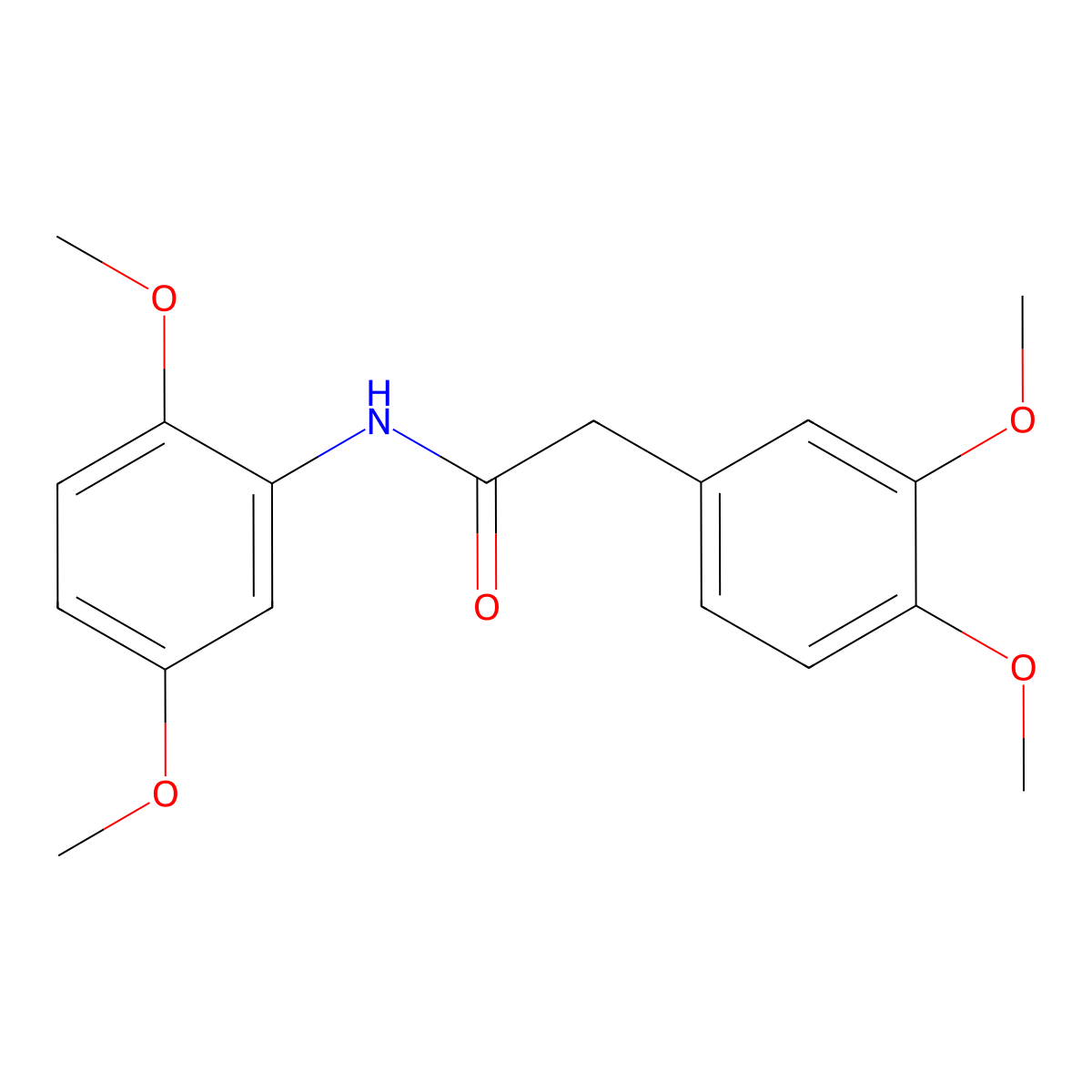 N-(2,5-dimethoxyphenyl)-2-(3,4-dimethoxyphenyl)acetamide molecular structure, CAS 349407-98-3