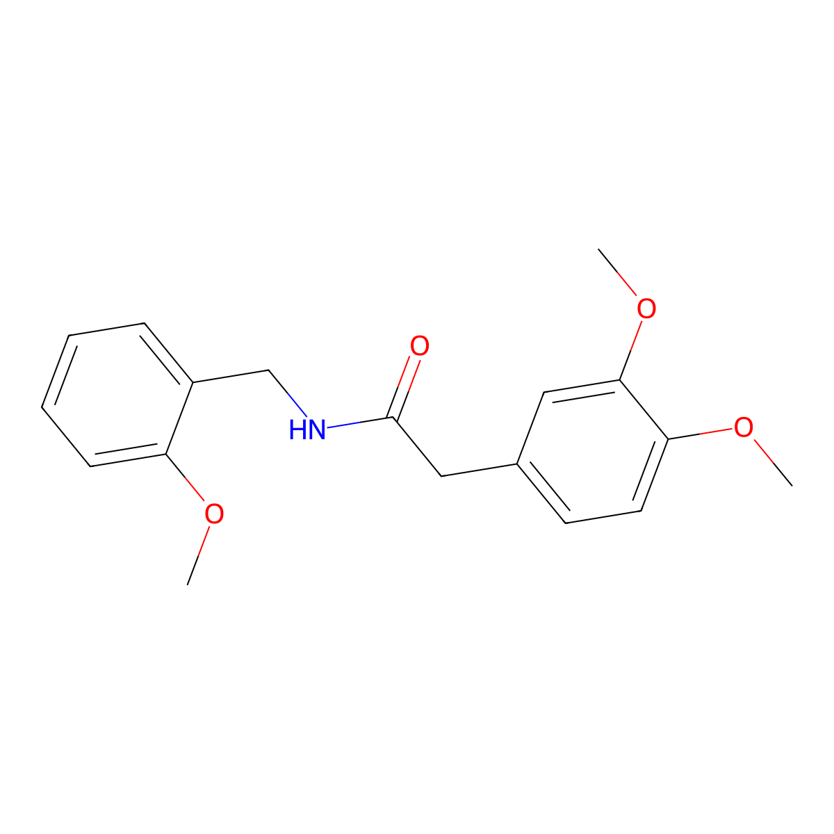 2-(3,4-dimethoxyphenyl)-N-(2-methoxybenzyl)acetamide molecular structure, CAS 349408-02-2