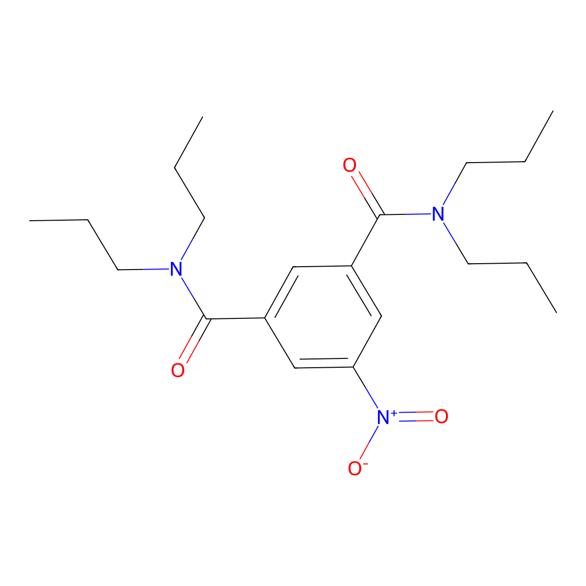 5-nitro-1-N,1-N,3-N,3-N-tetrapropylbenzene-1,3-dicarboxamide molecular structure, CAS 349408-64-6