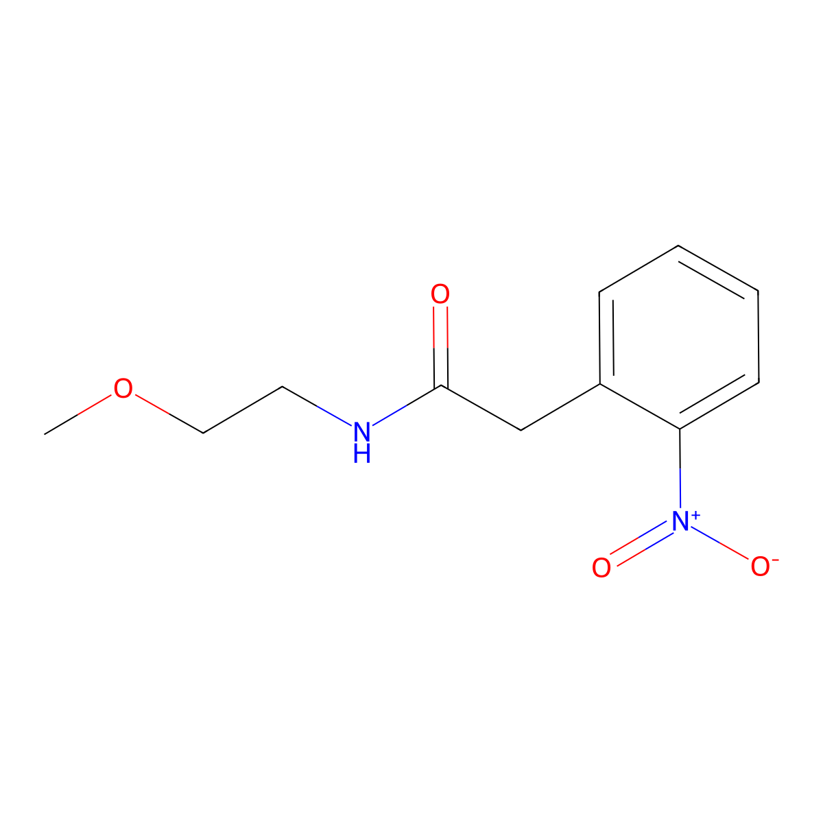 N-(2-methoxyethyl)-2-(2-nitrophenyl)acetamide molecular structure, CAS 349409-48-9