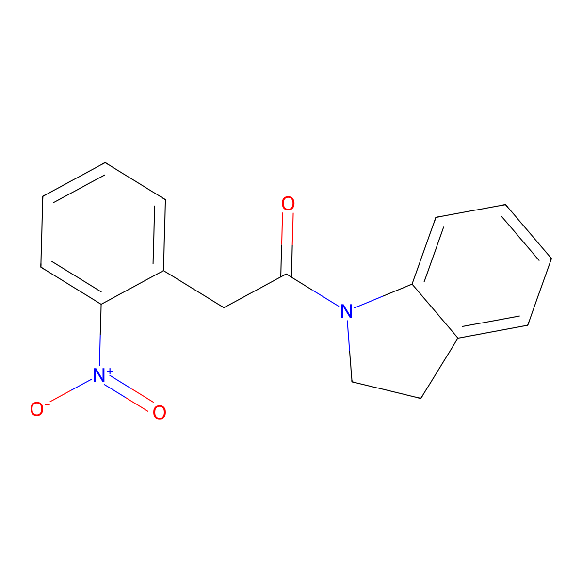 1-(2,3-Dihydroindol-1-yl)-2-(2-nitrophenyl)ethanone molecular structure, CAS 349409-82-1