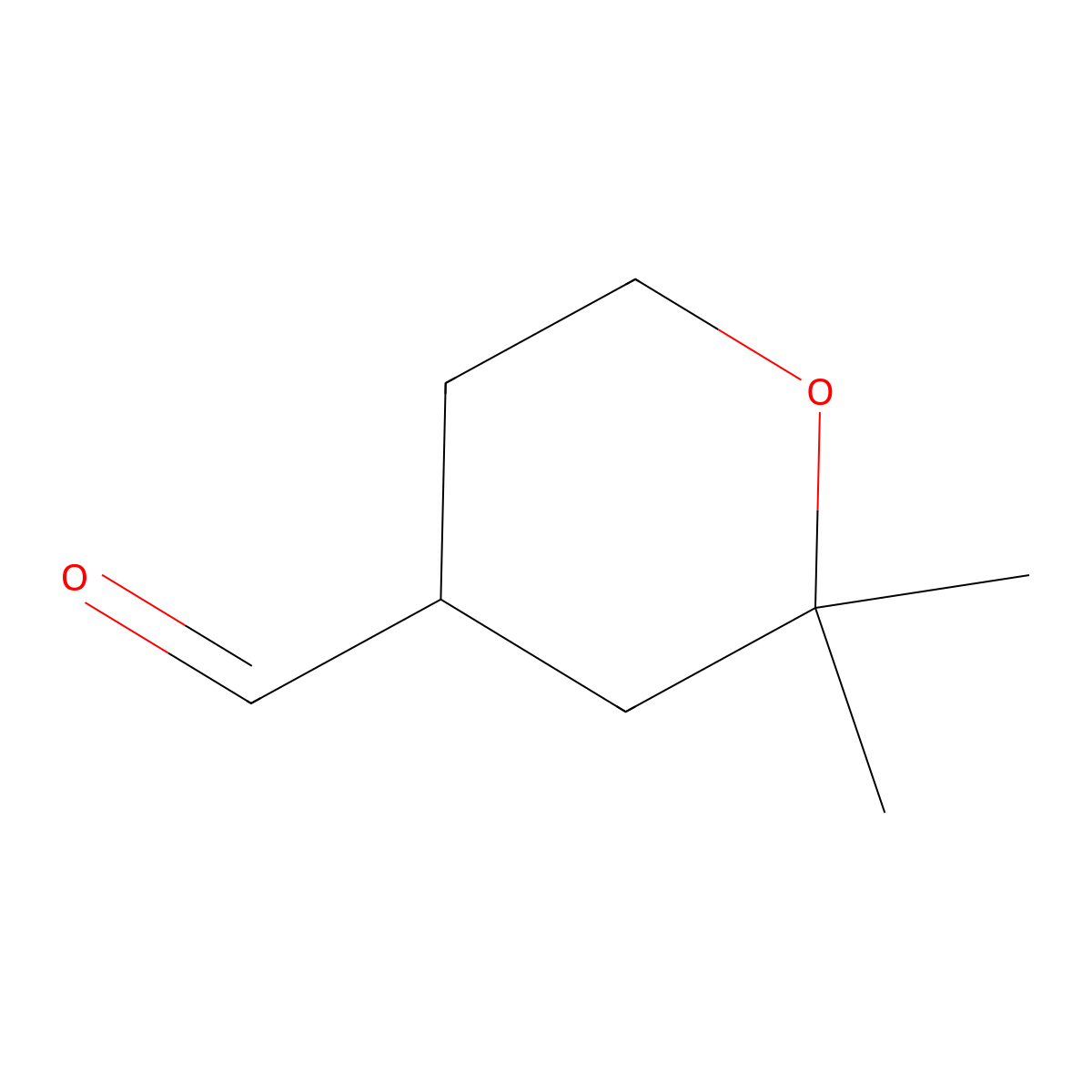 2,2-Dimethyloxane-4-carbaldehyde molecular structure, CAS 34941-21-4