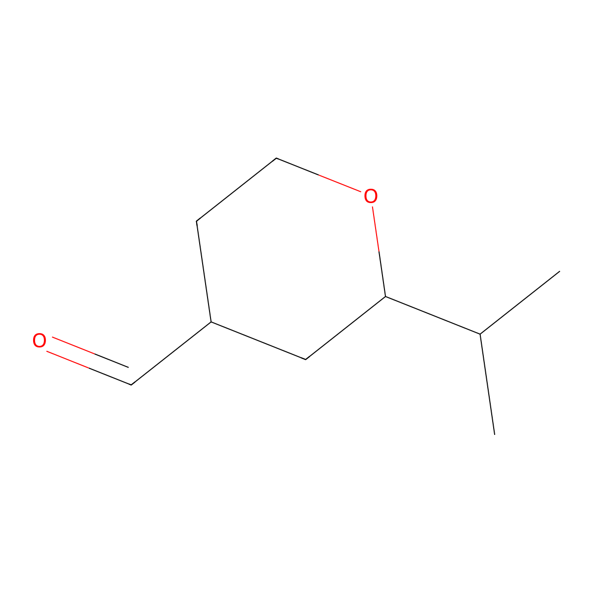 2-(Propan-2-yl)oxane-4-carbaldehyde molecular structure, CAS 34941-24-7