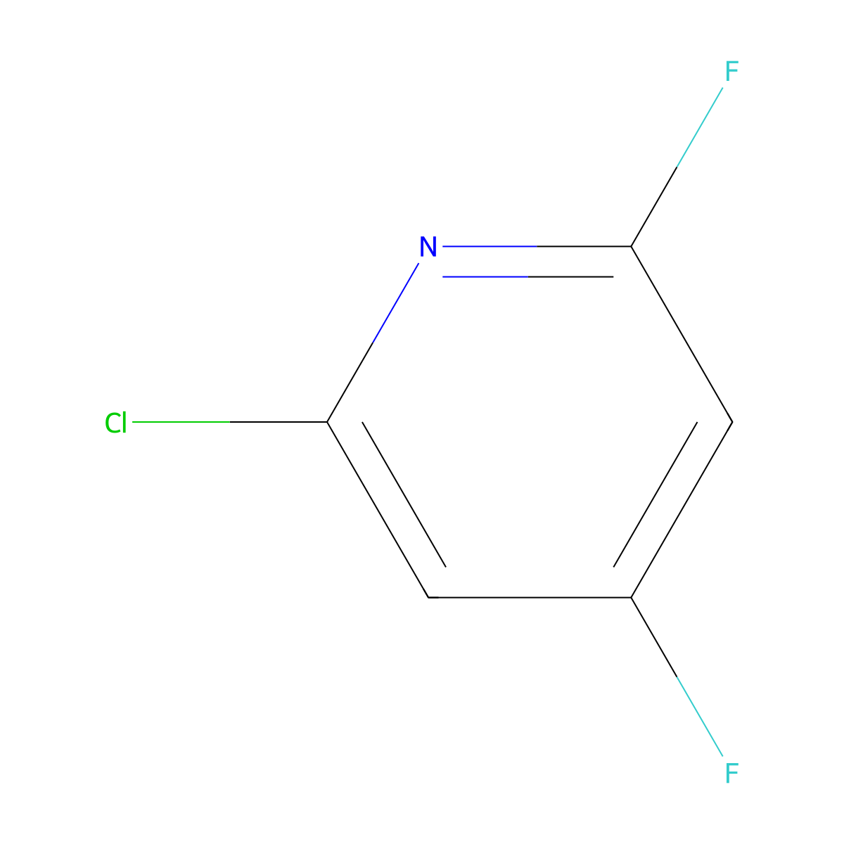 2-Chloro-4,6-difluoropyridine molecular structure, CAS 34941-89-4