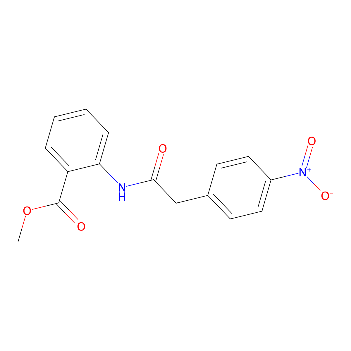 Methyl 2-{[(4-nitrophenyl)acetyl]amino}benzoate molecular structure, CAS 349410-48-6