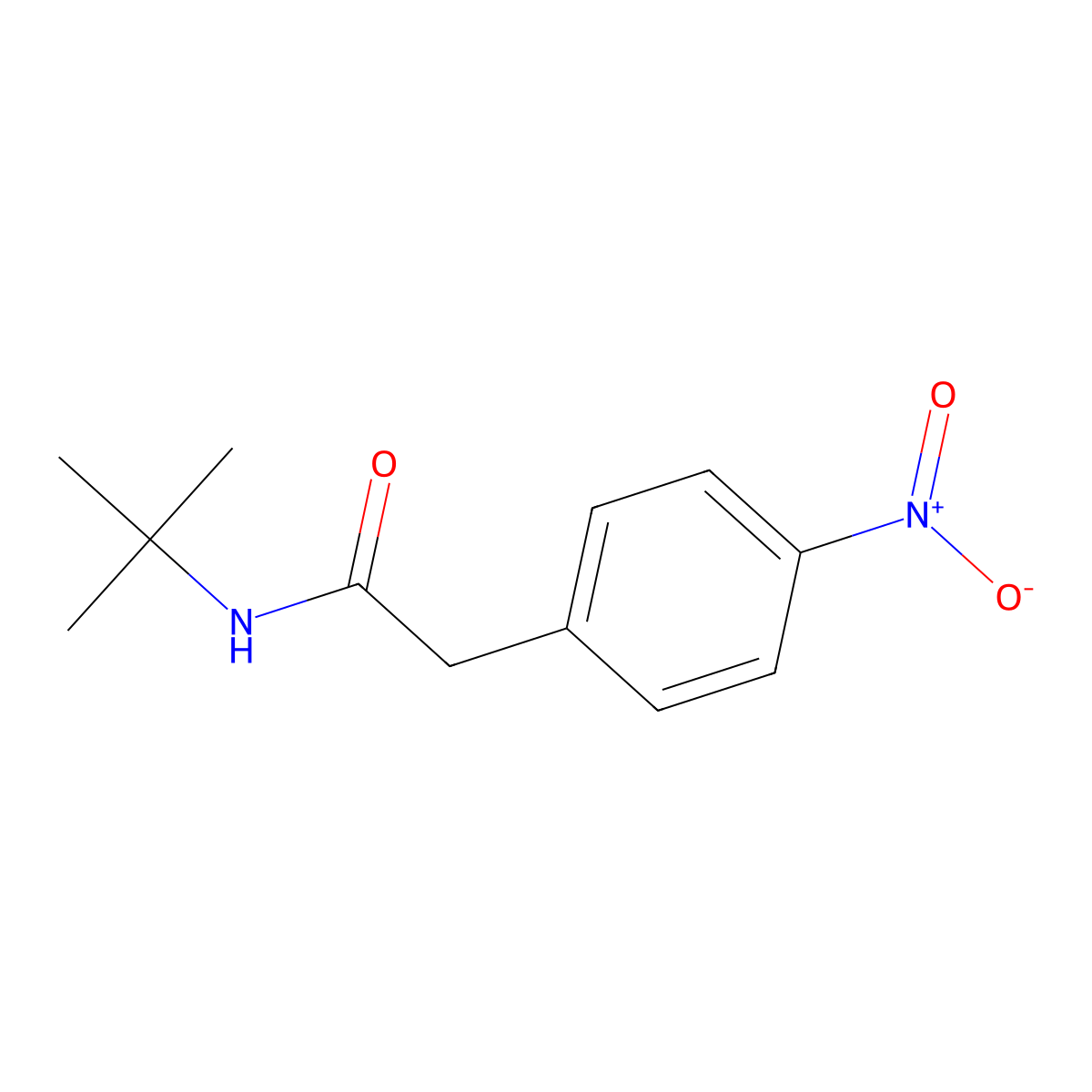 N-tert-butyl-2-(4-nitrophenyl)acetamide molecular structure, CAS 349410-79-3
