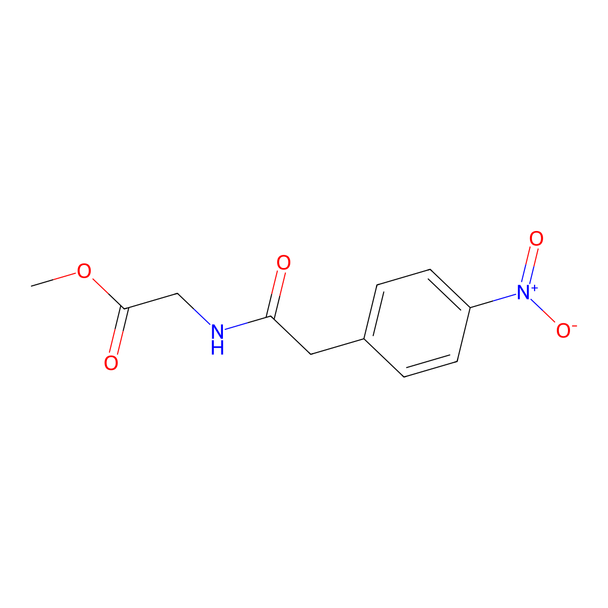 Methyl 2-[2-(4-nitrophenyl)acetylamino]acetate molecular structure, CAS 349411-13-8
