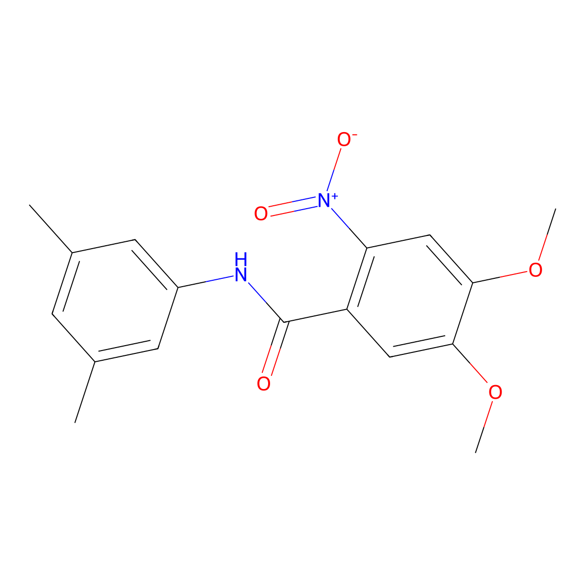 N-(3,5-dimethylphenyl)-4,5-dimethoxy-2-nitrobenzamide molecular structure, CAS 349411-30-9