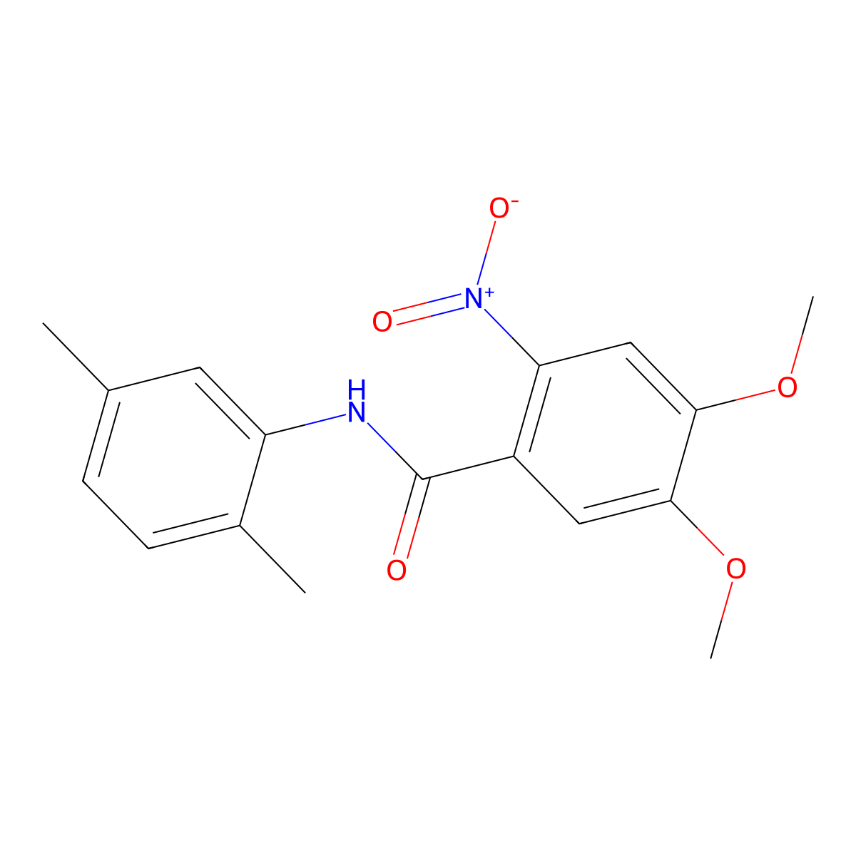 N-(2,5-dimethylphenyl)-4,5-dimethoxy-2-nitrobenzamide molecular structure, CAS 349411-32-1