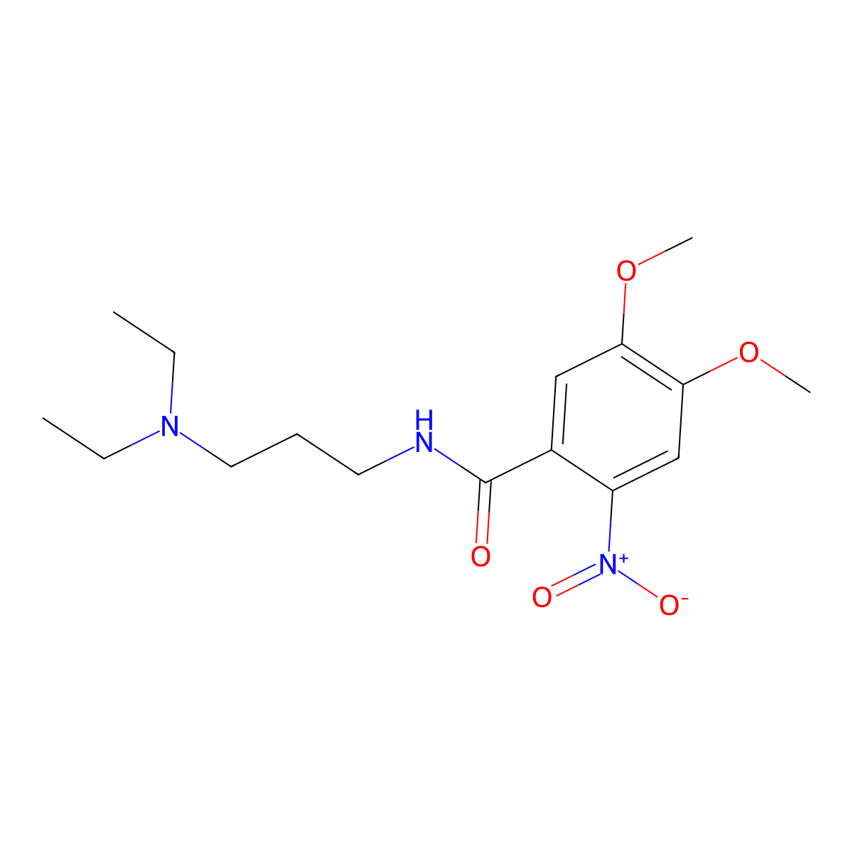 N-[3-(diethylamino)propyl]-4,5-dimethoxy-2-nitrobenzamide molecular structure, CAS 349411-52-5