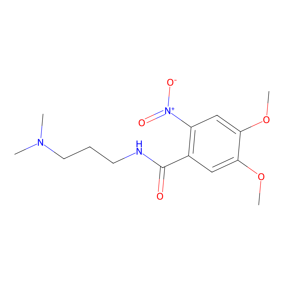N-[3-(dimethylamino)propyl]-4,5-dimethoxy-2-nitrobenzamide molecular structure, CAS 349411-90-1