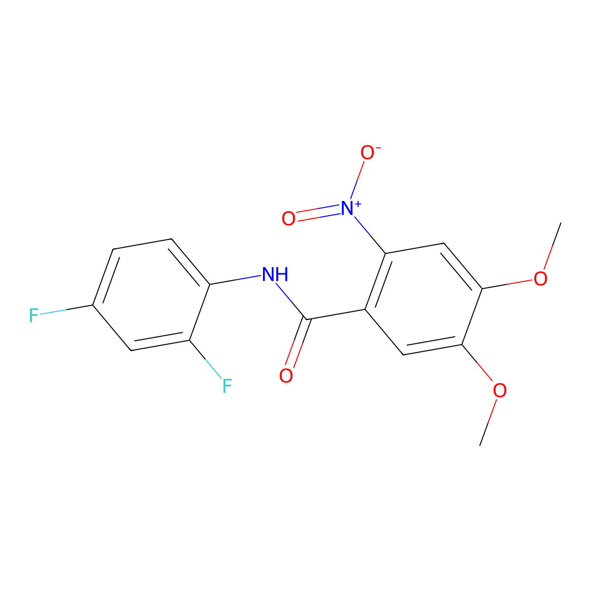 N-(2,4-difluorophenyl)-4,5-dimethoxy-2-nitrobenzamide molecular structure, CAS 349411-96-7