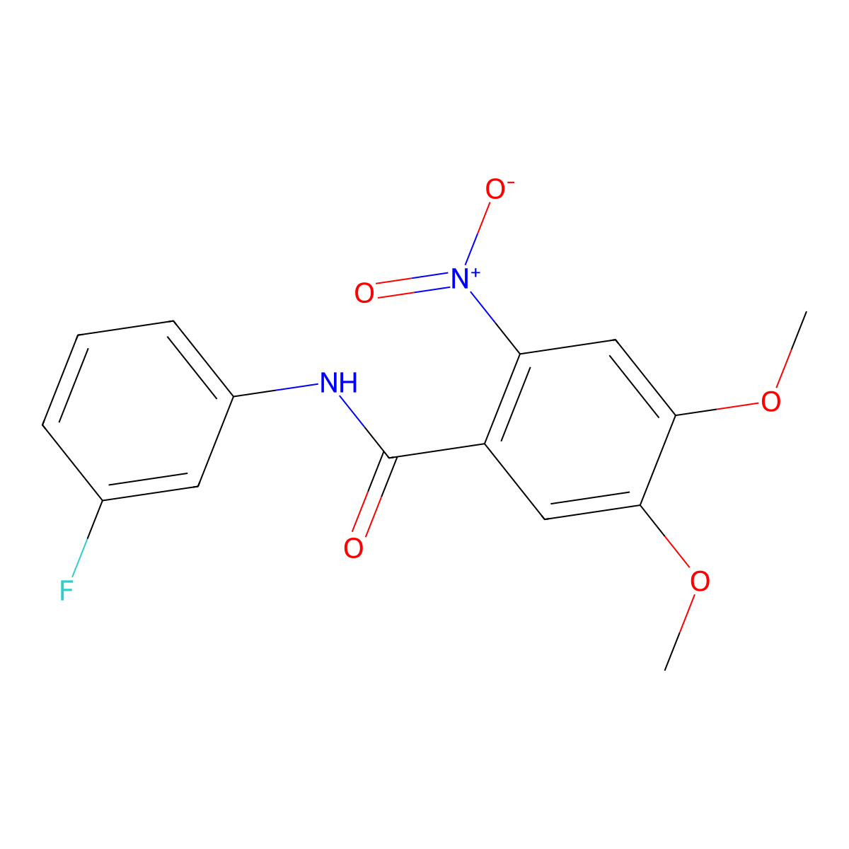 N-(3-fluorophenyl)-4,5-dimethoxy-2-nitrobenzamide molecular structure, CAS 349411-97-8