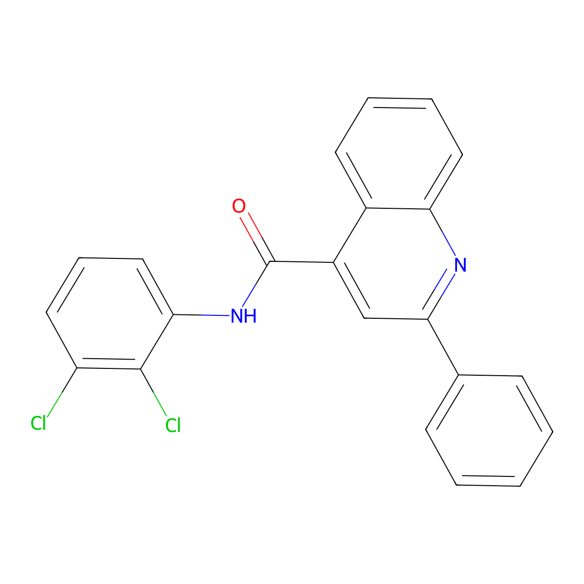 N-(2,3-dichlorophenyl)-2-phenylquinoline-4-carboxamide molecular structure, CAS 349414-70-6