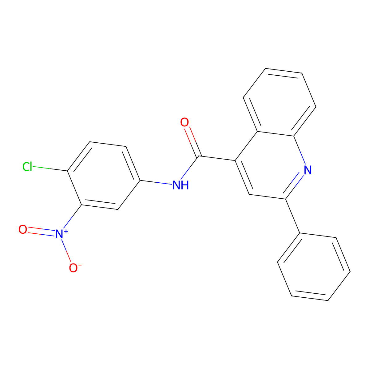 N-(4-chloro-3-nitrophenyl)-2-phenylquinoline-4-carboxamide molecular structure, CAS 349414-74-0