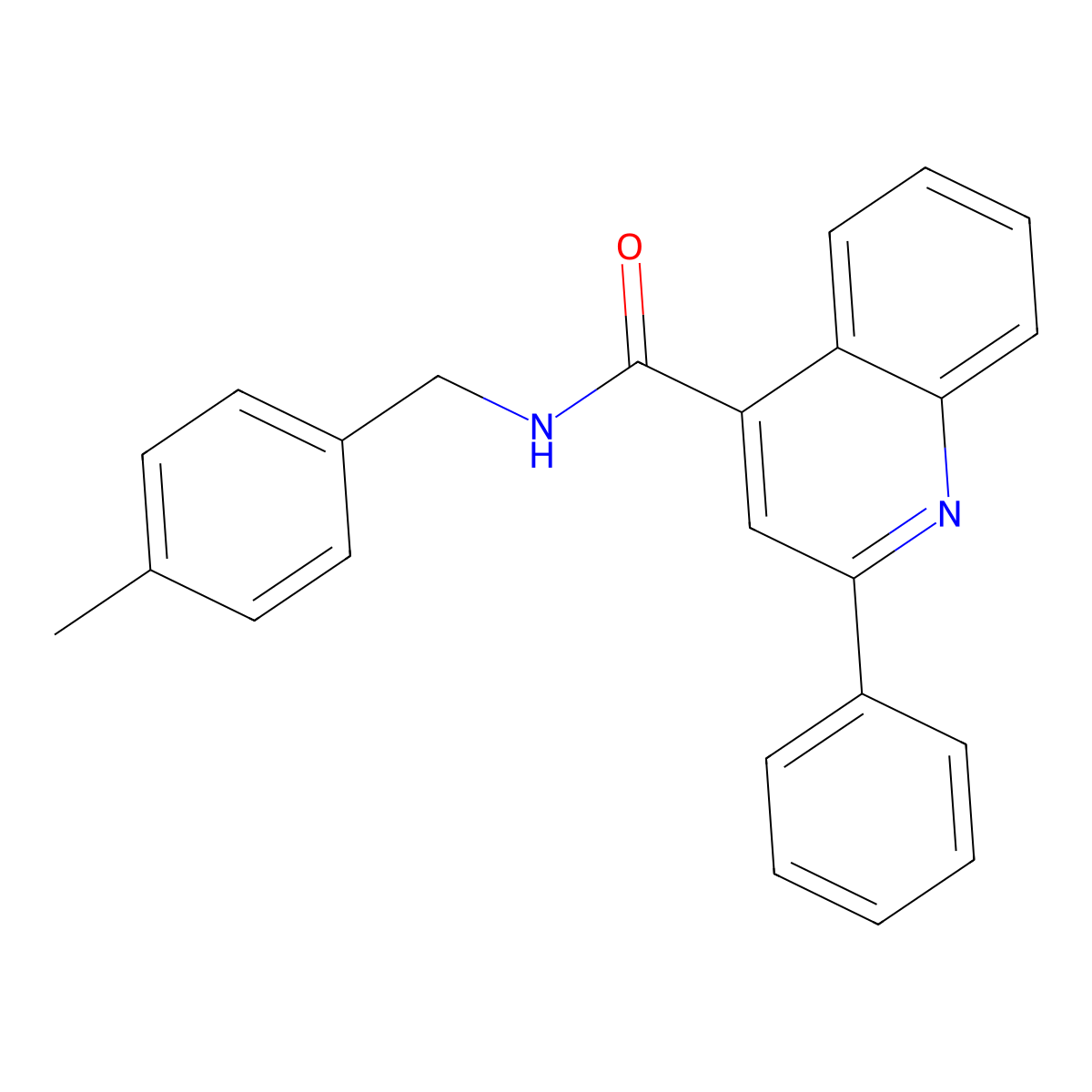 N-[(4-methylphenyl)methyl]-2-phenylquinoline-4-carboxamide molecular structure, CAS 349415-06-1