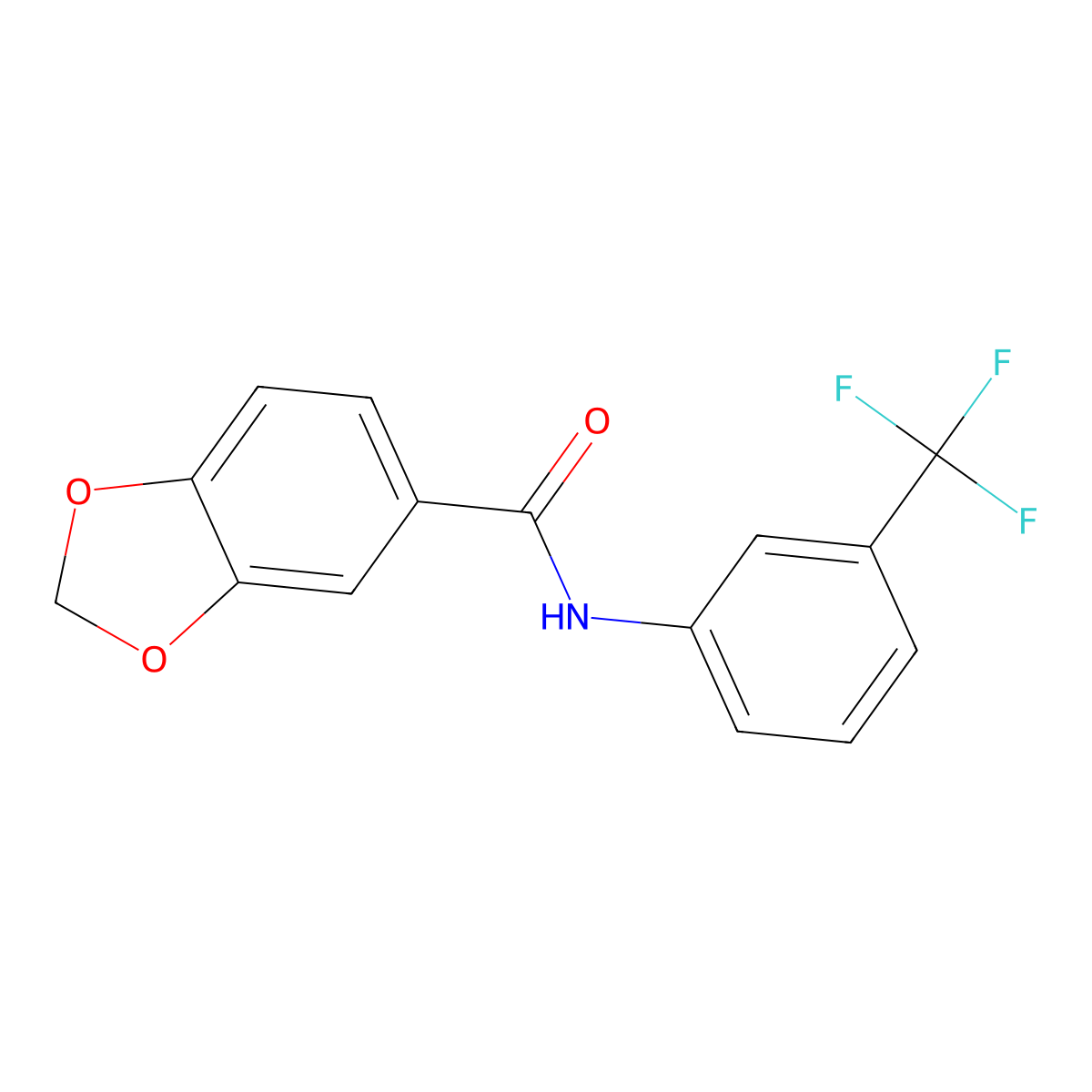 N-(3-(Trifluoromethyl)phenyl)-1,3-benzodioxole-5-carboxamide molecular structure, CAS 349415-13-0