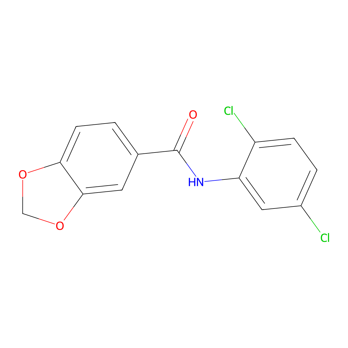 N-(2,5-dichlorophenyl)-1,3-benzodioxole-5-carboxamide molecular structure, CAS 349415-14-1
