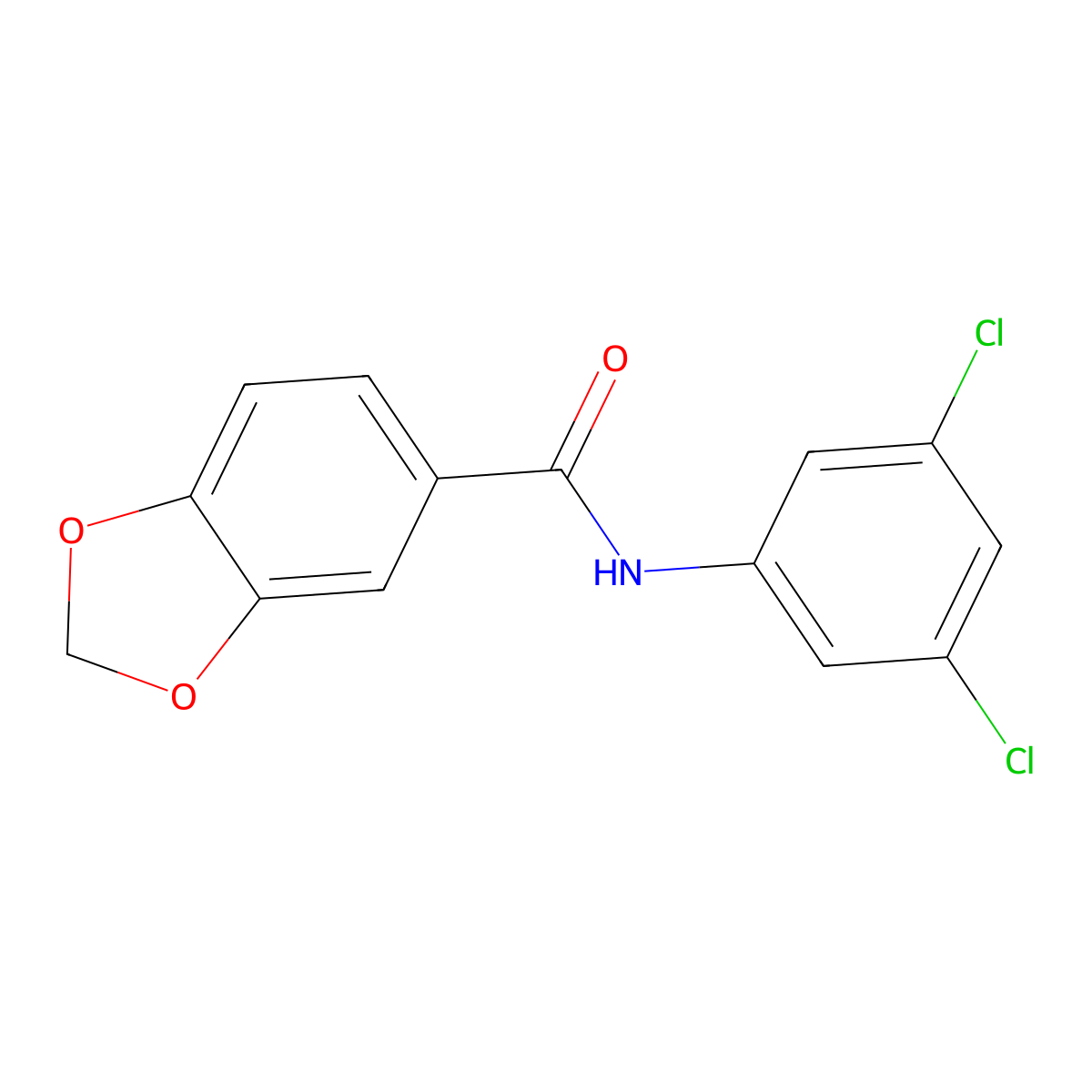 N-(3,5-dichlorophenyl)-1,3-benzodioxole-5-carboxamide molecular structure, CAS 349415-16-3