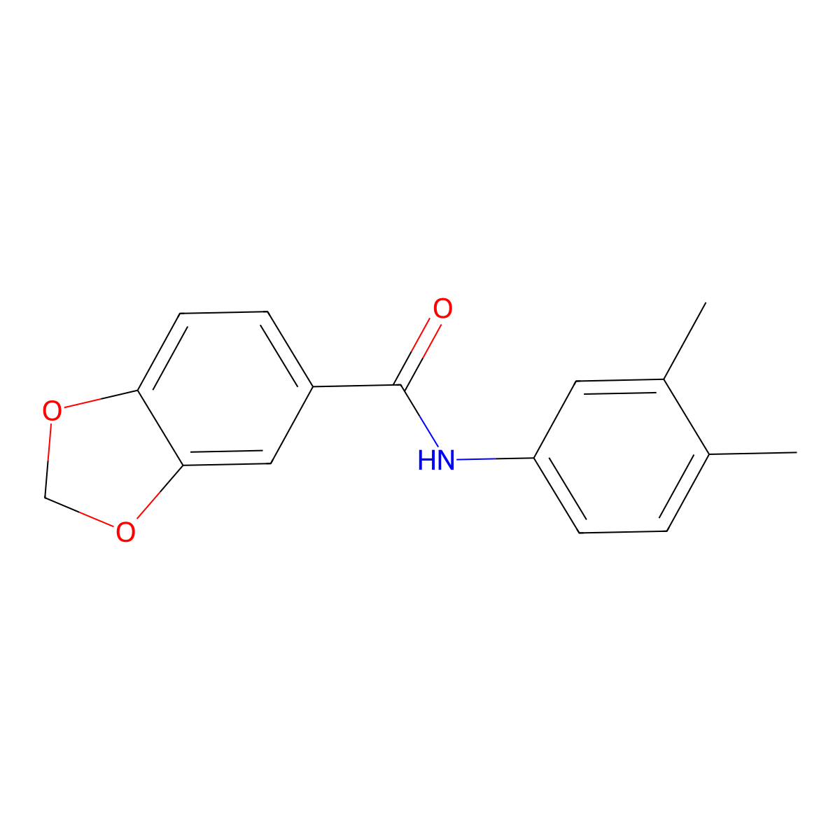 N-(3,4-dimethylphenyl)-1,3-benzodioxole-5-carboxamide molecular structure, CAS 349415-18-5