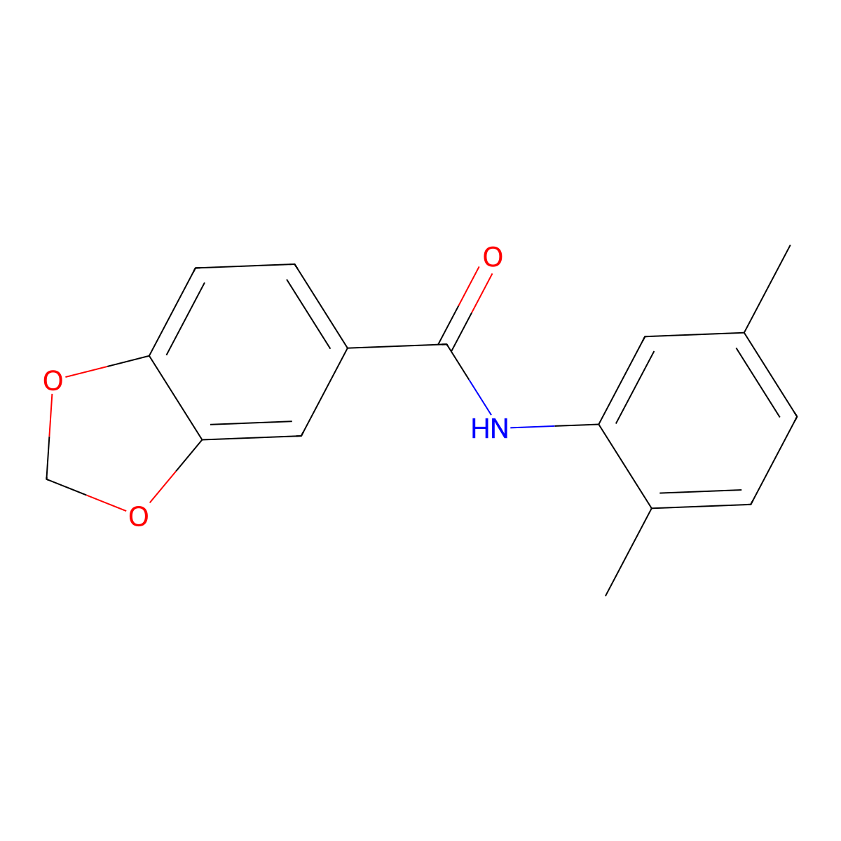 N-(2,5-dimethylphenyl)-1,3-benzodioxole-5-carboxamide molecular structure, CAS 349415-19-6