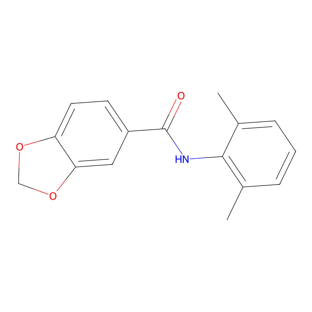 N-(2,6-dimethylphenyl)-1,3-benzodioxole-5-carboxamide molecular structure, CAS 349415-20-9