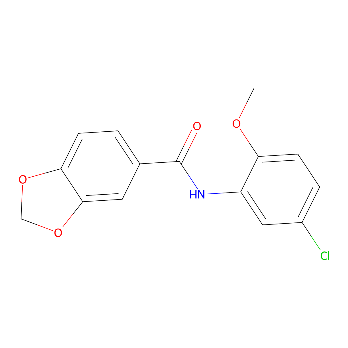 N-(5-Chloro-2-methoxyphenyl)-1,3-benzodioxole-5-carboxamide molecular structure, CAS 349415-25-4