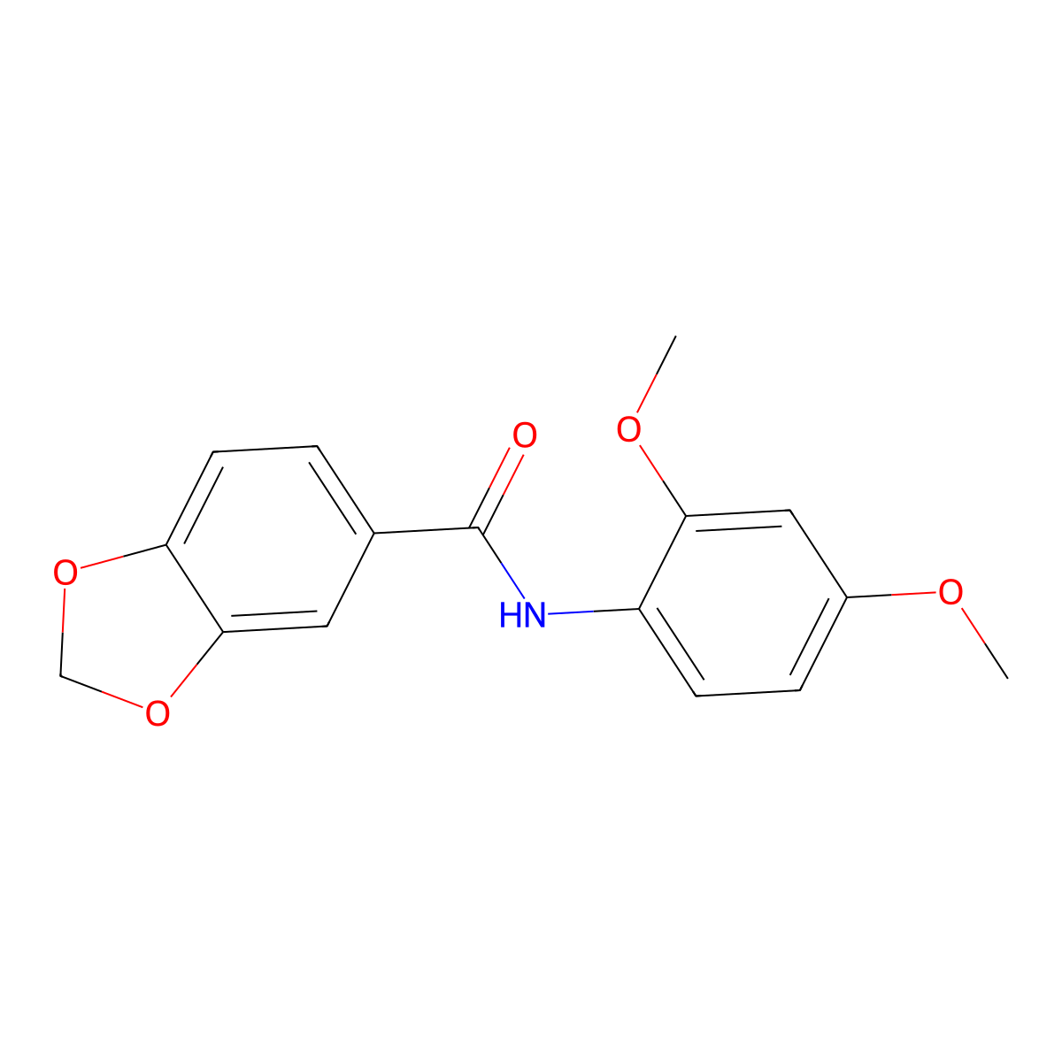 N-(2,4-dimethoxyphenyl)-1,3-benzodioxole-5-carboxamide molecular structure, CAS 349415-27-6