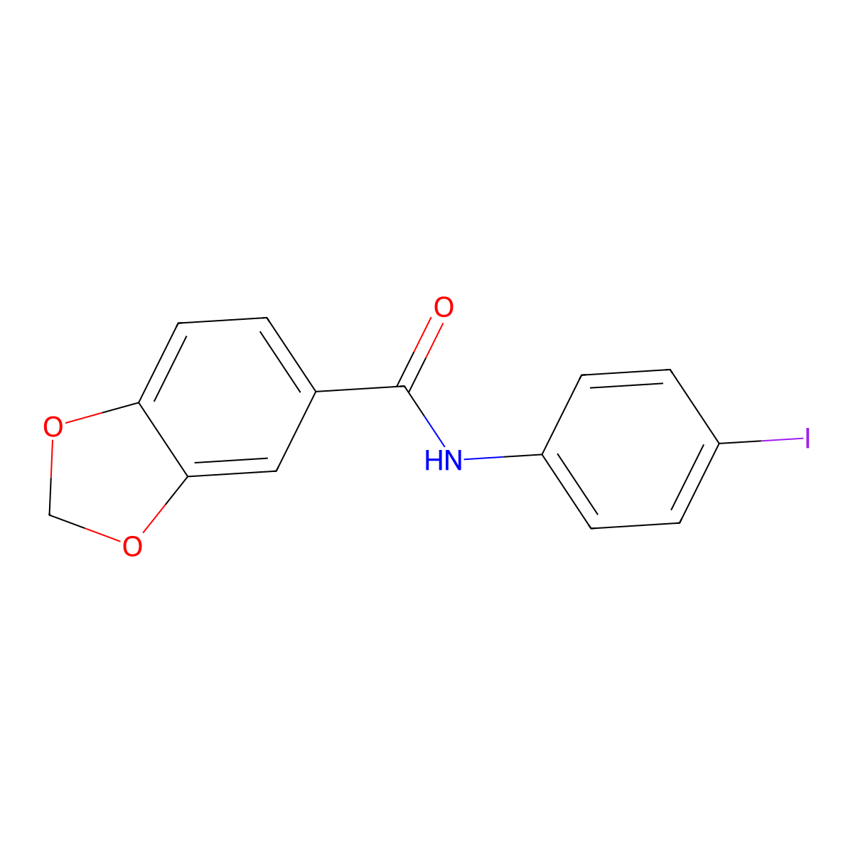 N-(4-iodophenyl)-1,3-benzodioxole-5-carboxamide molecular structure, CAS 349415-31-2