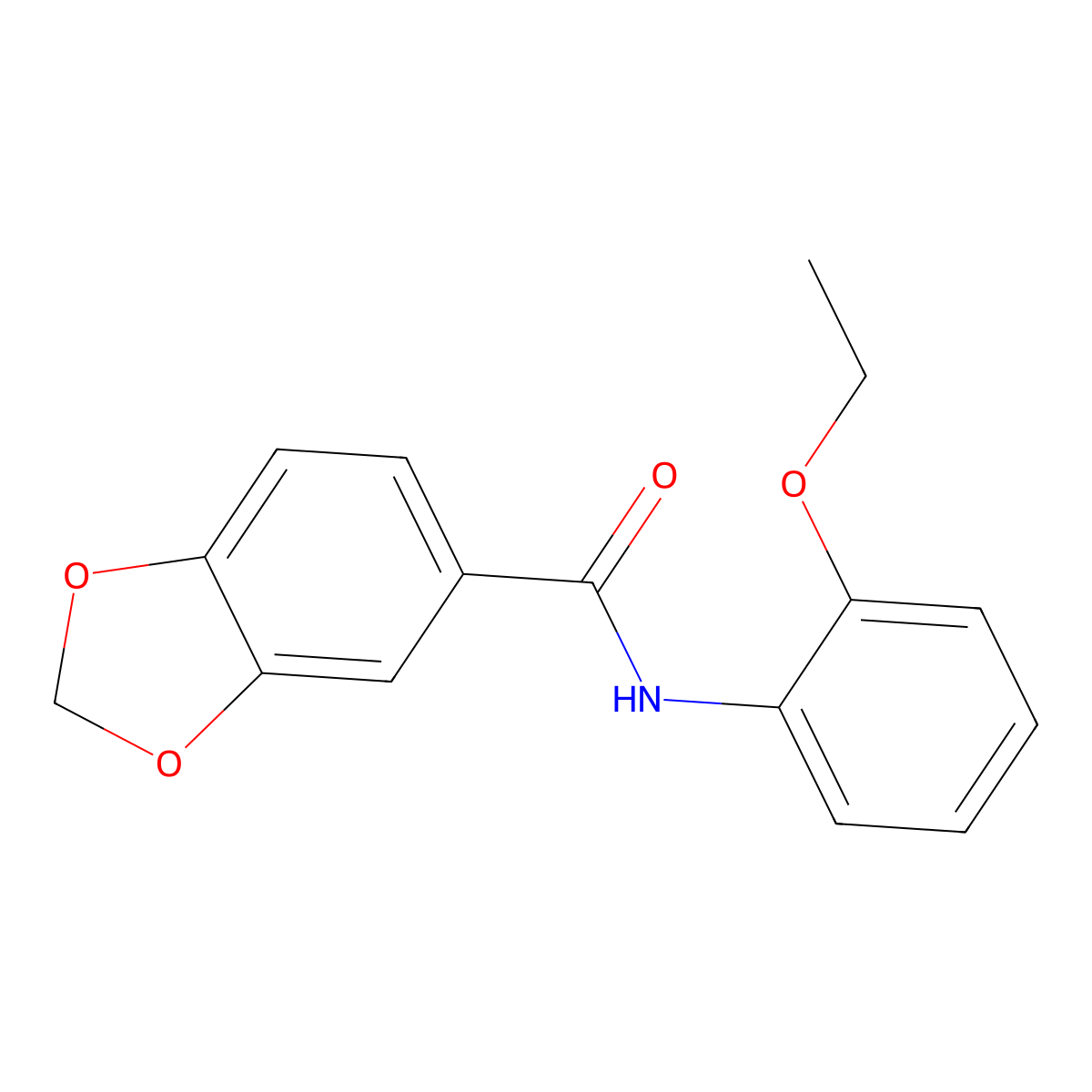 N-(2-Ethoxyphenyl)-1,3-benzodioxole-5-carboxamide molecular structure, CAS 349415-35-6