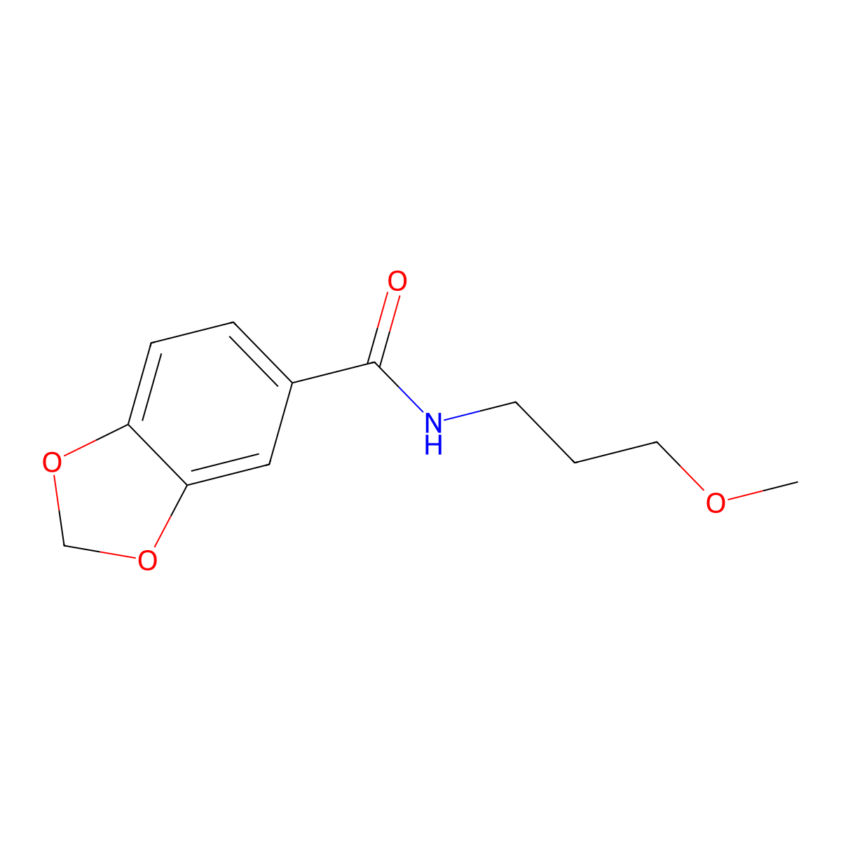 N-(3-methoxypropyl)-1,3-benzodioxole-5-carboxamide molecular structure, CAS 349415-46-9