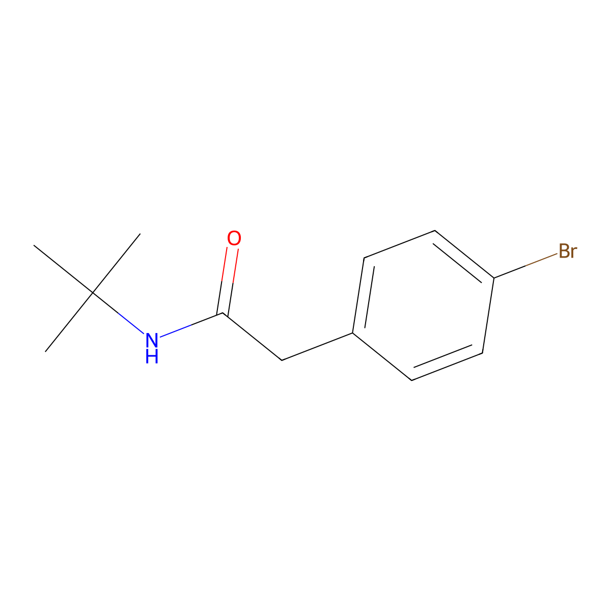 2-(4-bromophenyl)-N-tert-butylacetamide molecular structure, CAS 349415-66-3