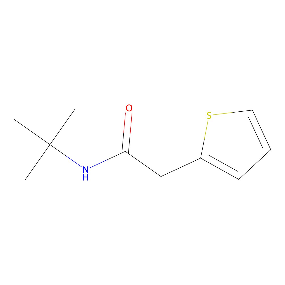 N-(tert-butyl)-2-(2-thienyl)acetamide molecular structure, CAS 349415-68-5