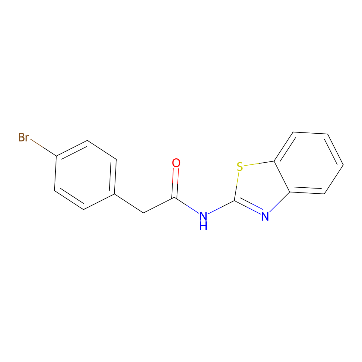 N-(1,3-benzothiazol-2-yl)-2-(4-bromophenyl)acetamide molecular structure, CAS 349415-75-4