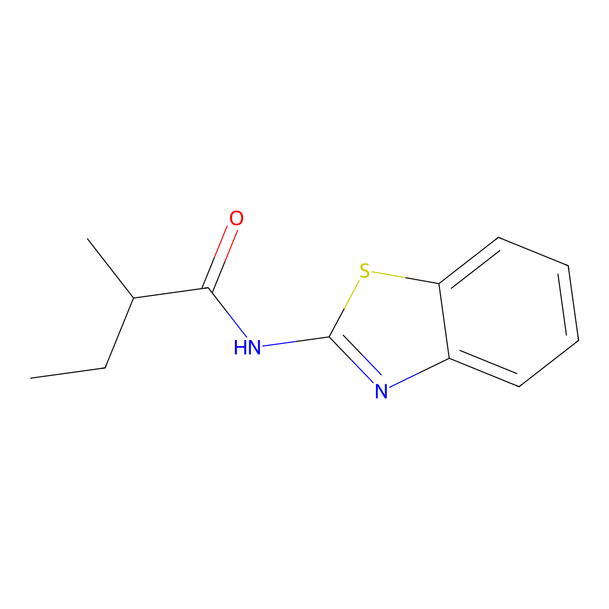 N-(1,3-benzothiazol-2-yl)-2-methylbutanamide molecular structure, CAS 349415-83-4