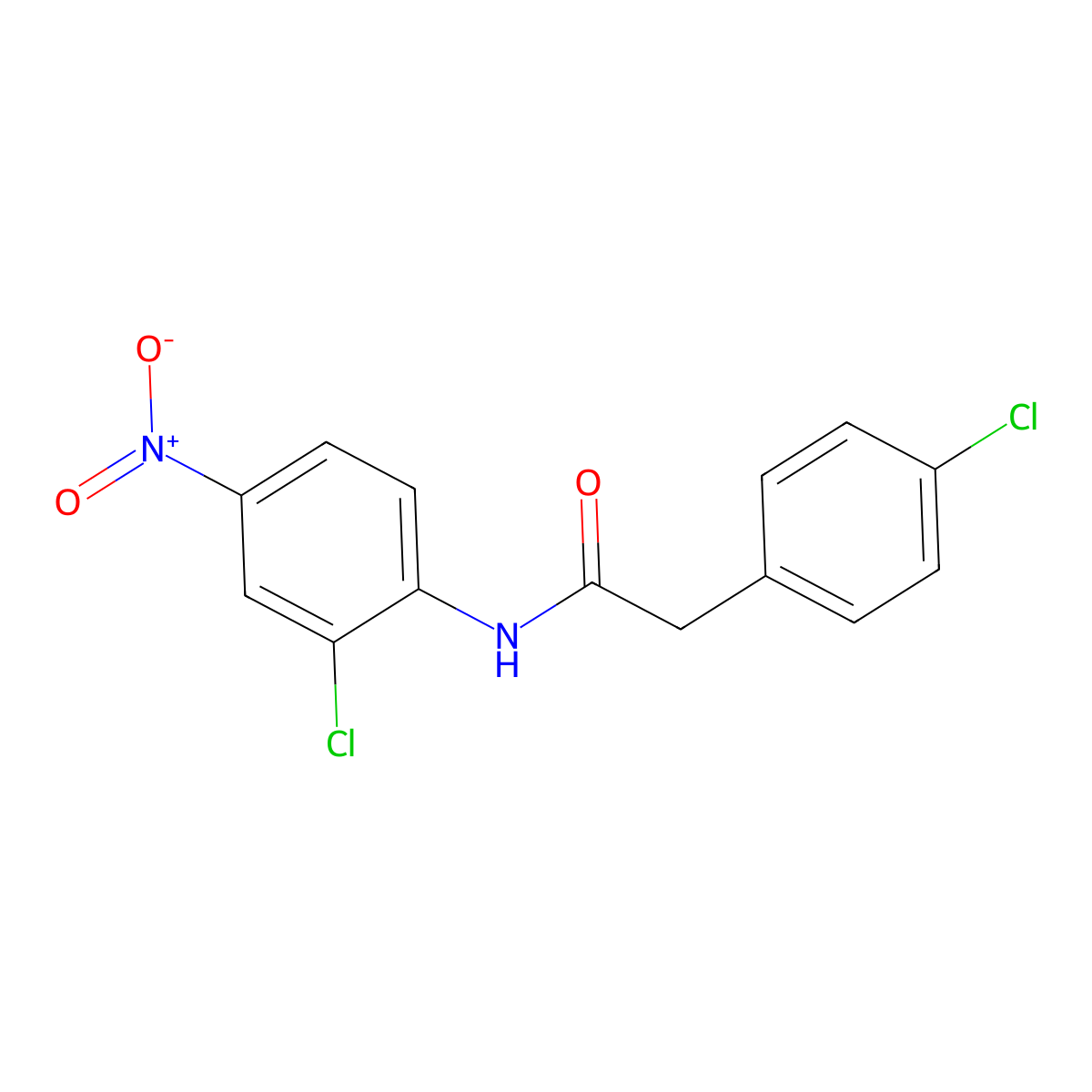 N-(2-chloro-4-nitrophenyl)-2-(4-chlorophenyl)acetamide molecular structure, CAS 349415-86-7