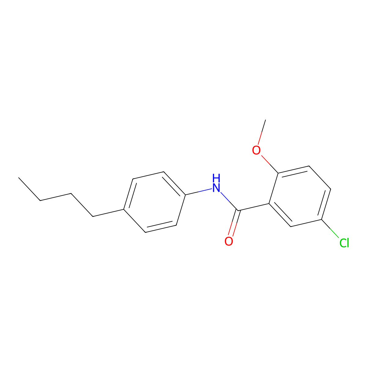 N-(4-butylphenyl)-5-chloro-2-methoxybenzamide molecular structure, CAS 349416-25-7