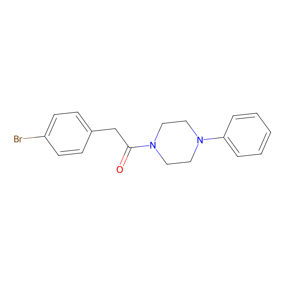 1-[(4-Bromophenyl)acetyl]-4-phenylpiperazine molecular structure, CAS 349416-38-2