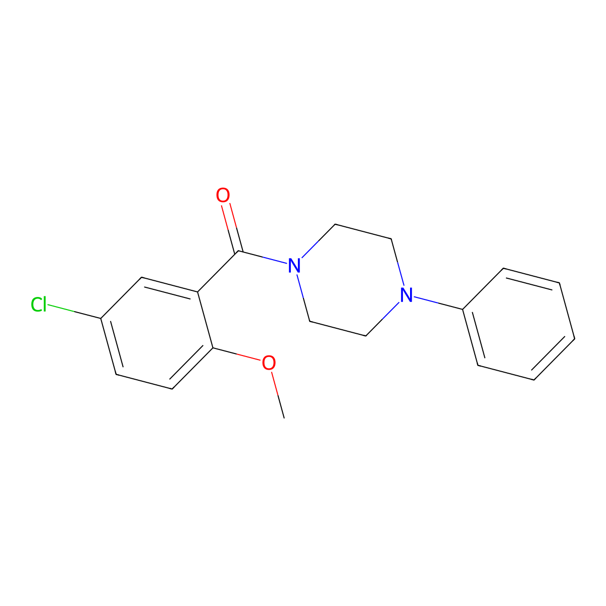 (5-Chloro-2-methoxyphenyl)(4-phenylpiperazin-1-yl)methanone molecular structure, CAS 349416-41-7