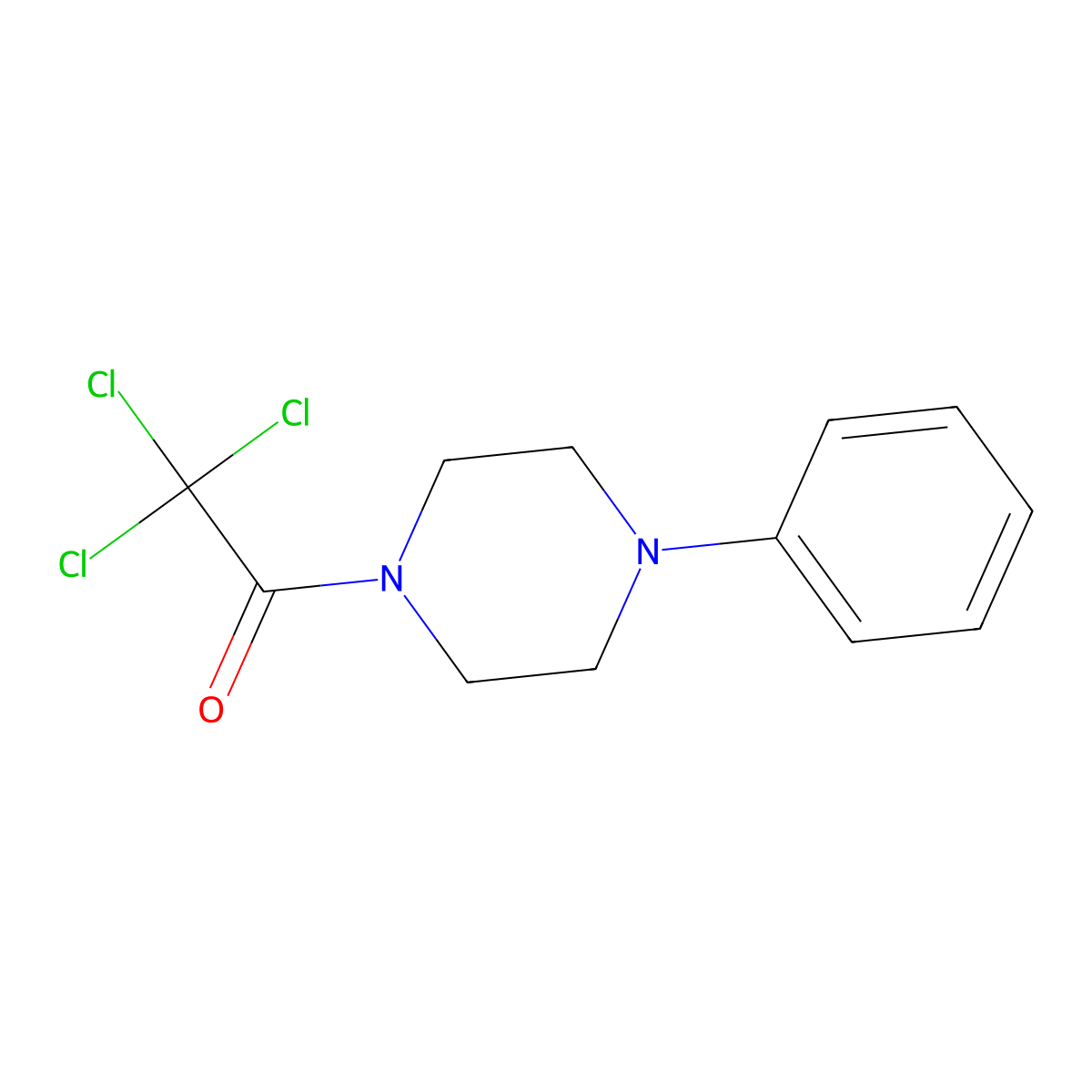 2,2,2-Trichloro-1-(4-phenylpiperazin-1-yl)ethanone molecular structure, CAS 349416-50-8