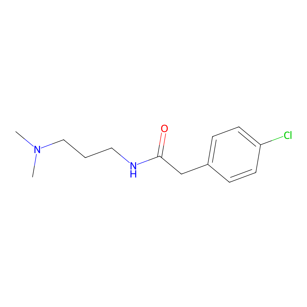 2-(4-chlorophenyl)-N-[3-(dimethylamino)propyl]acetamide molecular structure, CAS 349416-51-9