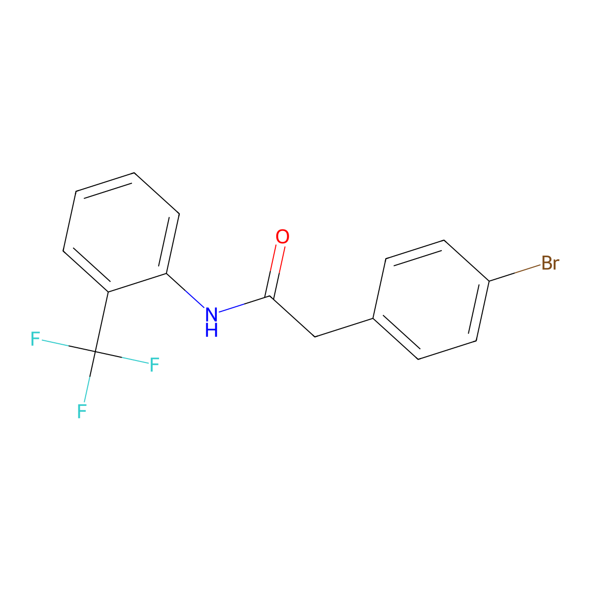 2-(4-bromophenyl)-N-[2-(trifluoromethyl)phenyl]acetamide molecular structure, CAS 349416-72-4
