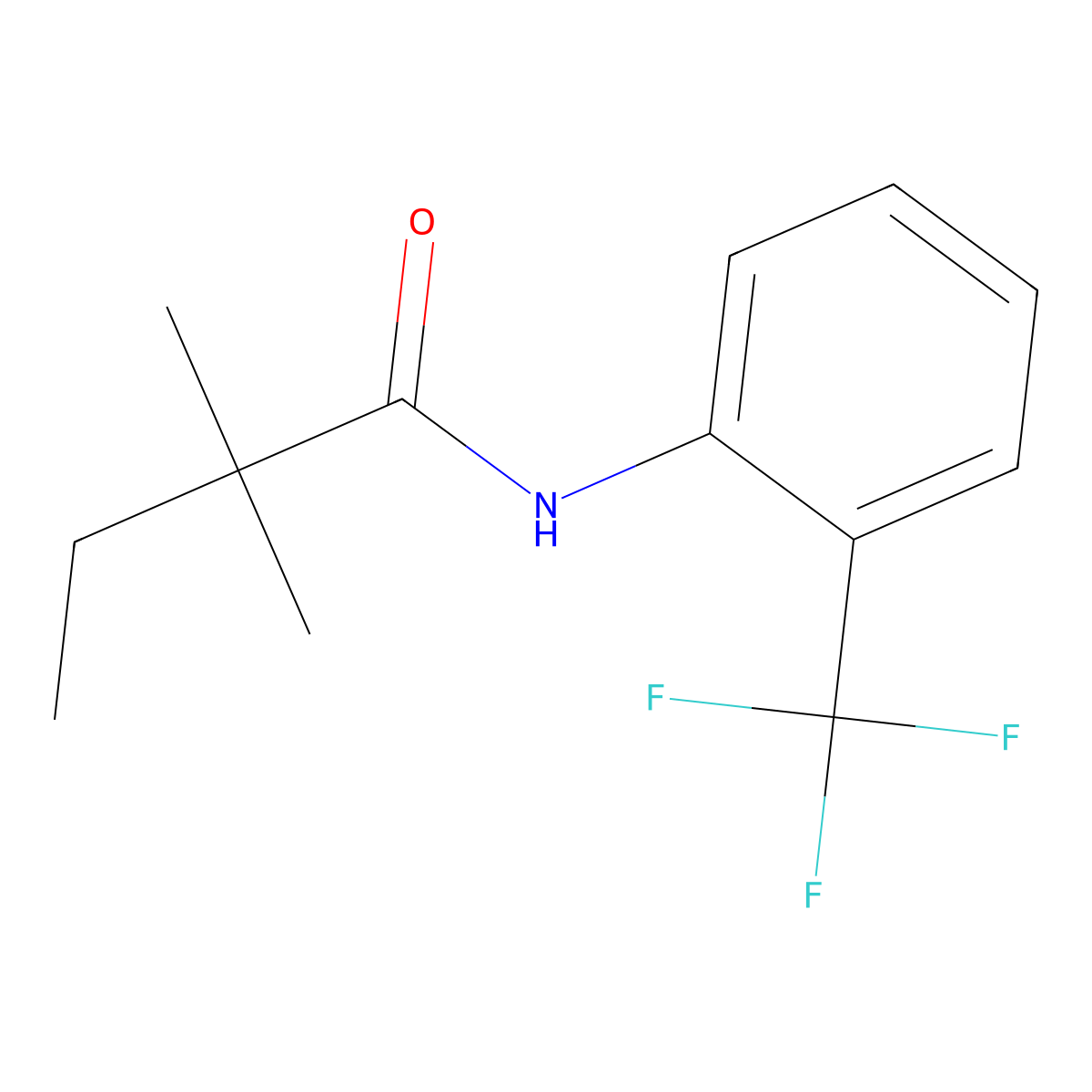 2,2-dimethyl-N-[2-(trifluoromethyl)phenyl]butanamide molecular structure, CAS 349416-80-4