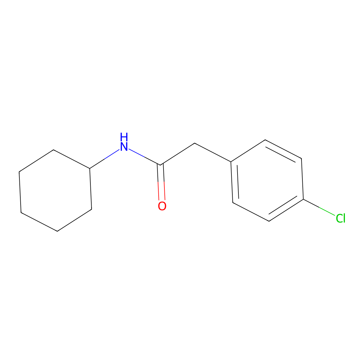 2-(4-chlorophenyl)-N-cyclohexylacetamide molecular structure, CAS 349416-97-3