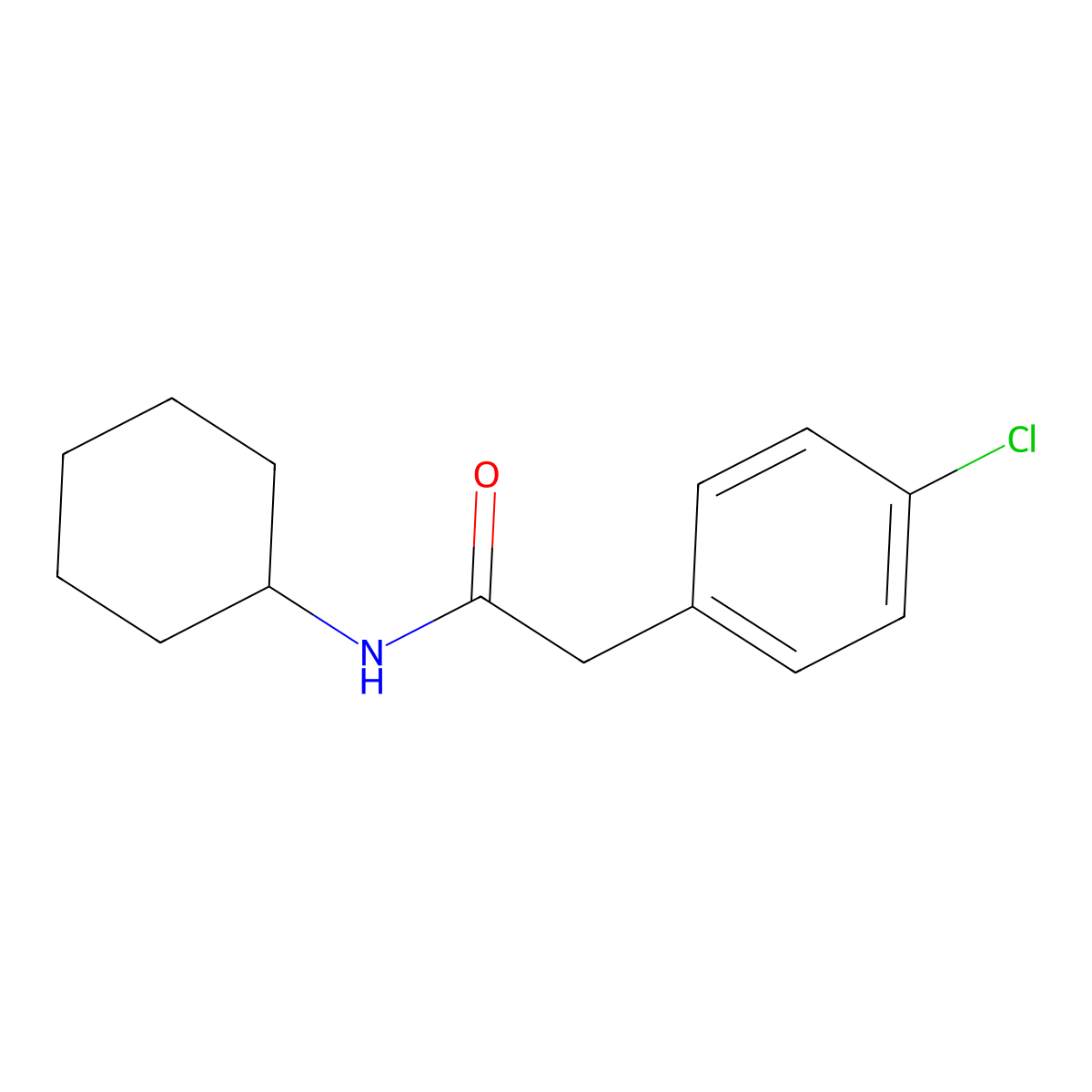 2-(4-chlorophenyl)-N-cyclohexylacetamide molecular structure, CAS 349416-97-3